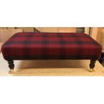 Callanish Check Claret Footstool